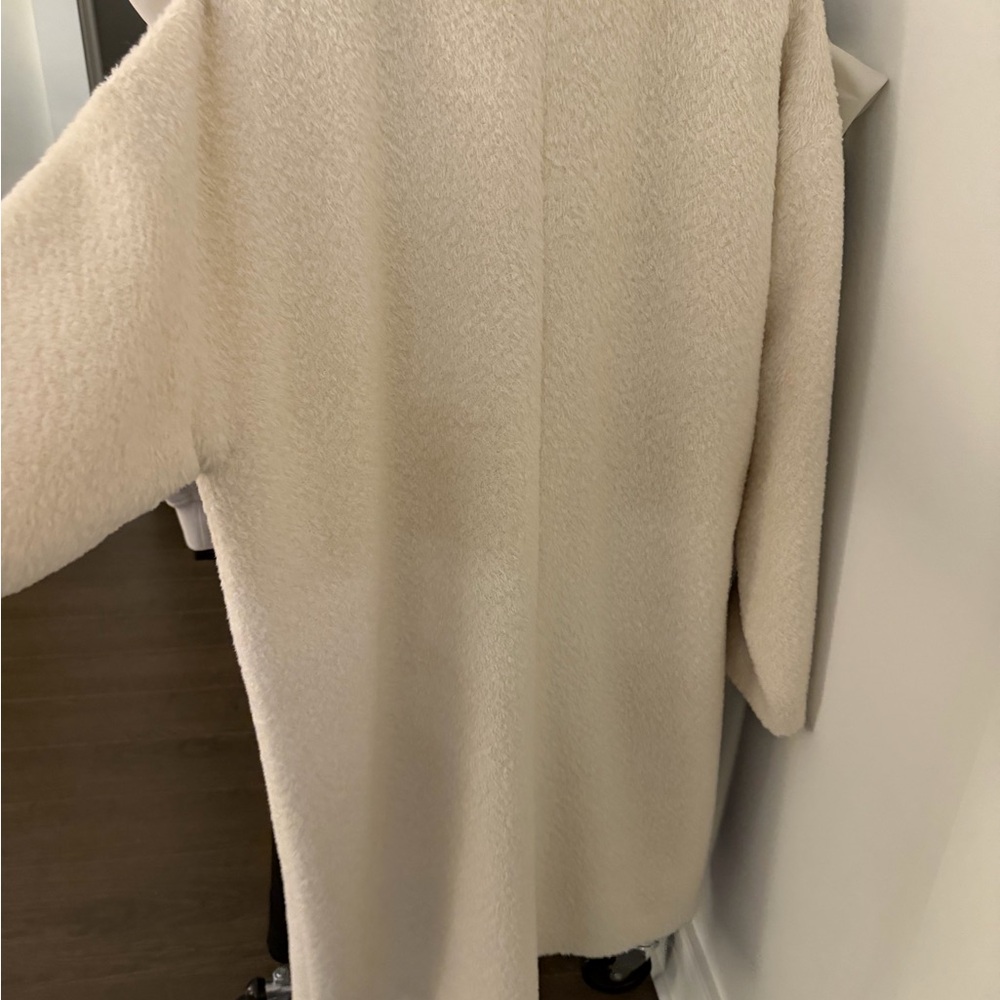 Eileen Fisher Cream Teddy Coat with Stand Collar - Picture 7 of 7